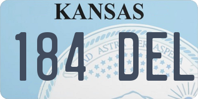KS license plate 184DEL