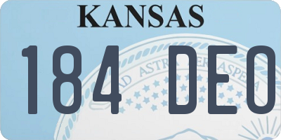 KS license plate 184DEO