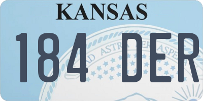 KS license plate 184DER