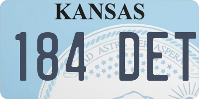 KS license plate 184DET