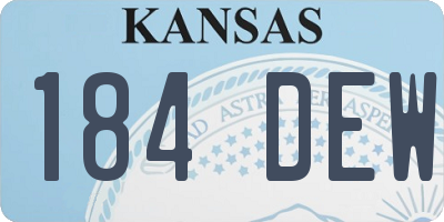 KS license plate 184DEW