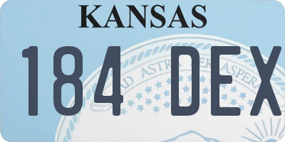 KS license plate 184DEX