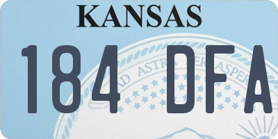 KS license plate 184DFA