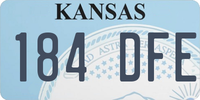 KS license plate 184DFE