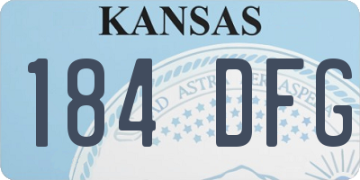 KS license plate 184DFG