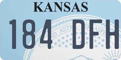 KS license plate 184DFH