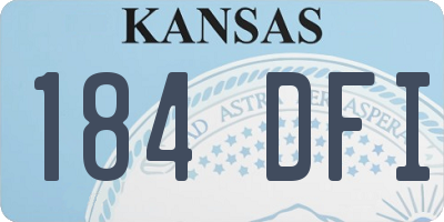 KS license plate 184DFI