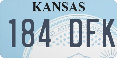 KS license plate 184DFK