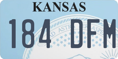 KS license plate 184DFM