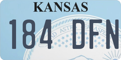 KS license plate 184DFN