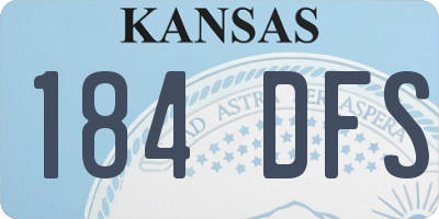 KS license plate 184DFS