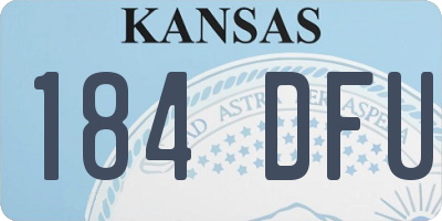 KS license plate 184DFU