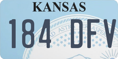 KS license plate 184DFV
