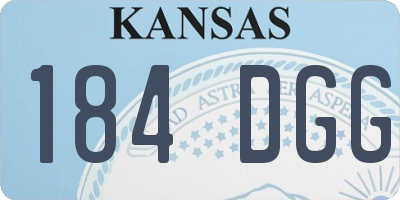 KS license plate 184DGG