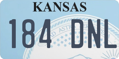KS license plate 184DNL