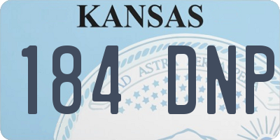 KS license plate 184DNP