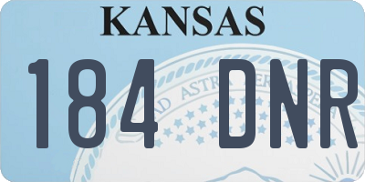 KS license plate 184DNR
