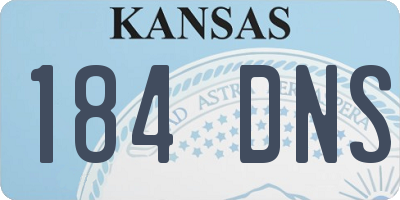 KS license plate 184DNS