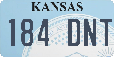 KS license plate 184DNT