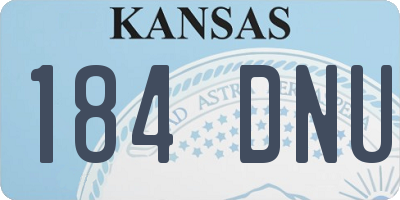KS license plate 184DNU