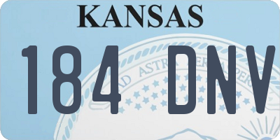KS license plate 184DNV