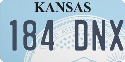 KS license plate 184DNX