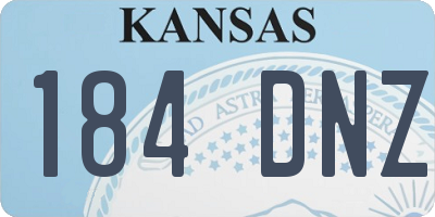 KS license plate 184DNZ