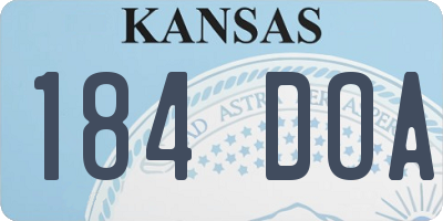 KS license plate 184DOA