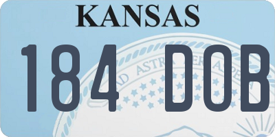 KS license plate 184DOB
