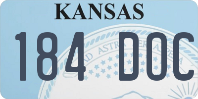 KS license plate 184DOC