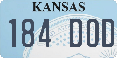 KS license plate 184DOD