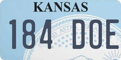 KS license plate 184DOE