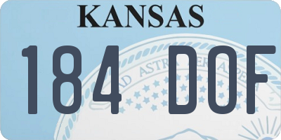 KS license plate 184DOF