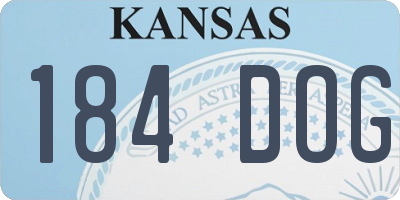 KS license plate 184DOG