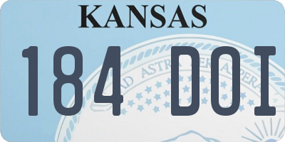 KS license plate 184DOI