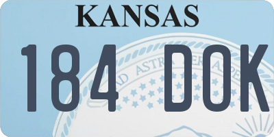 KS license plate 184DOK
