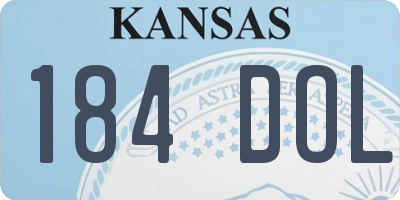 KS license plate 184DOL