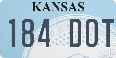 KS license plate 184DOT