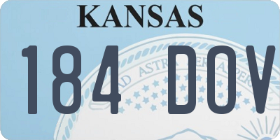KS license plate 184DOV