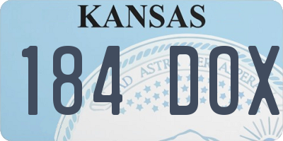 KS license plate 184DOX