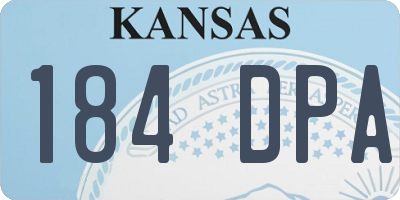 KS license plate 184DPA