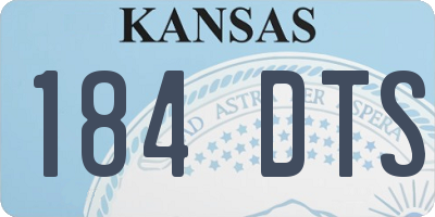 KS license plate 184DTS