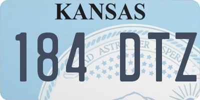 KS license plate 184DTZ