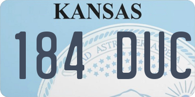 KS license plate 184DUC