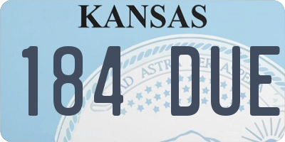 KS license plate 184DUE