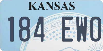 KS license plate 184EWO