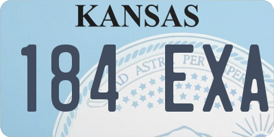 KS license plate 184EXA