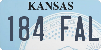 KS license plate 184FAL