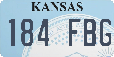 KS license plate 184FBG