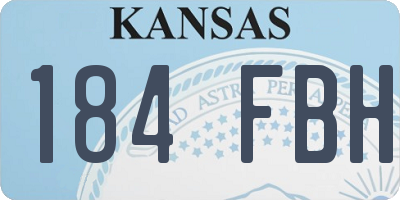 KS license plate 184FBH